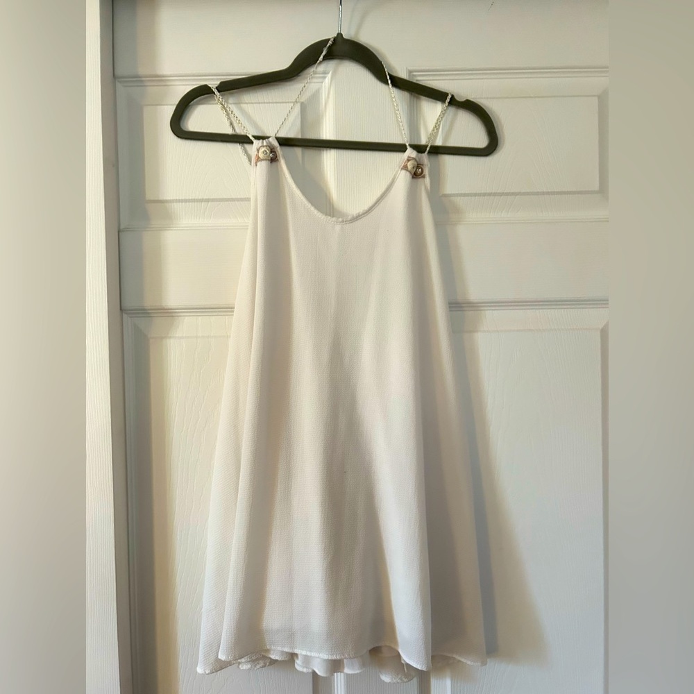 White dress, gorgeous back. Size S-M